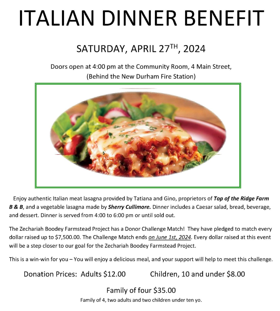 italian benefit dinner detail sheet